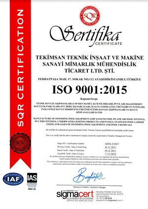 ISO 9001:2015 QMS Certificado